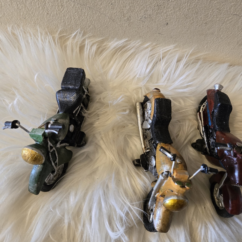 Set of Three Miniature Motorcycles